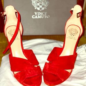Vince Camuto Corlesta Red Suede Platform Pump